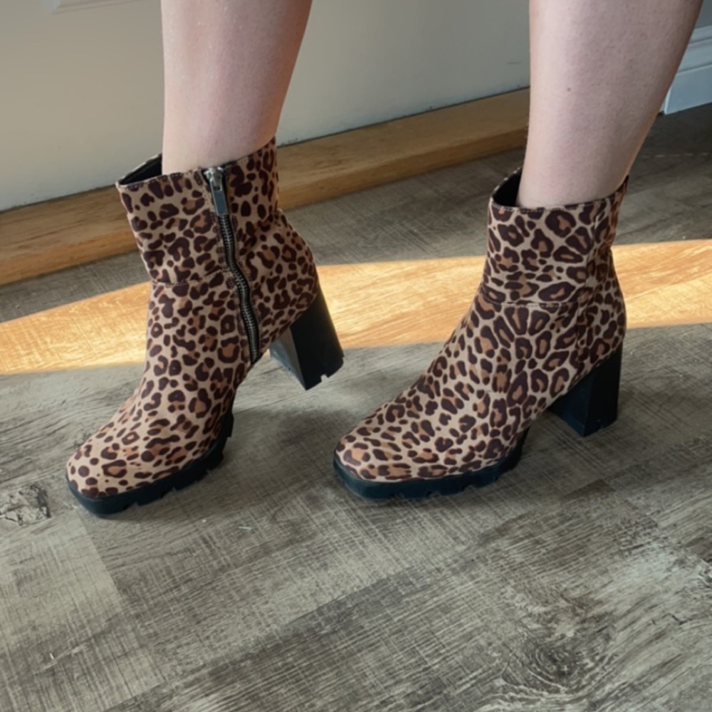 LEOPARD HEELED BOOTIES BRAND NEW- FAST SHIPPING